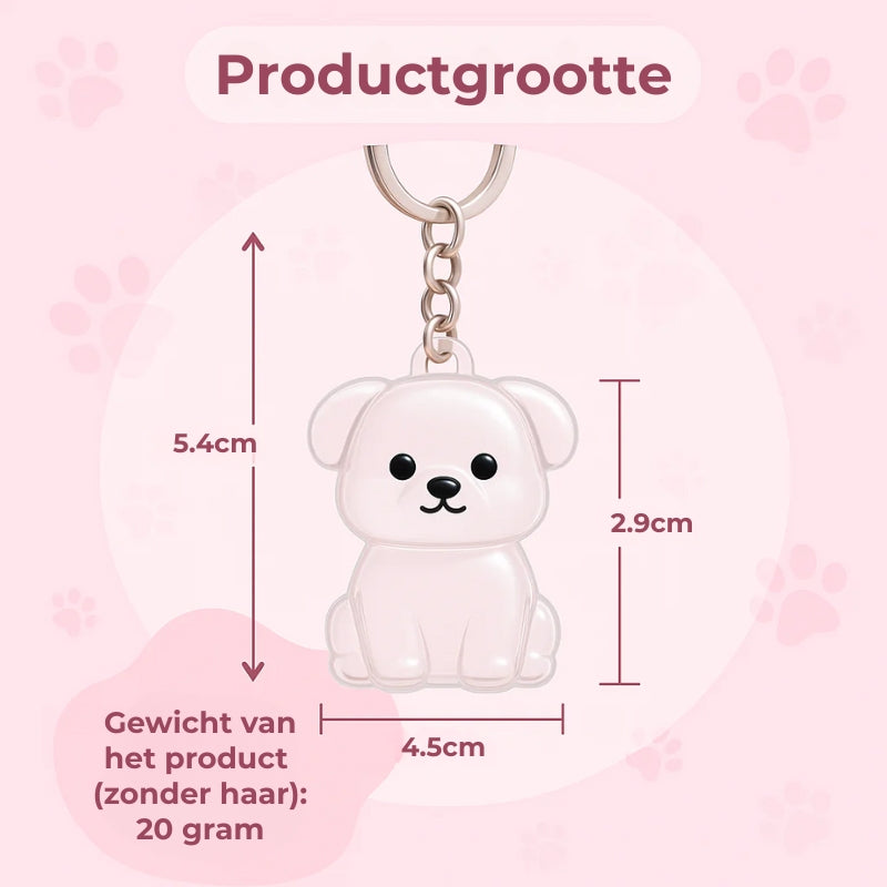 Snuzzle Gepersonaliseerde Dierenhaar Sleutelhanger - Uniek Gedenksieraad voor Hond & Kat