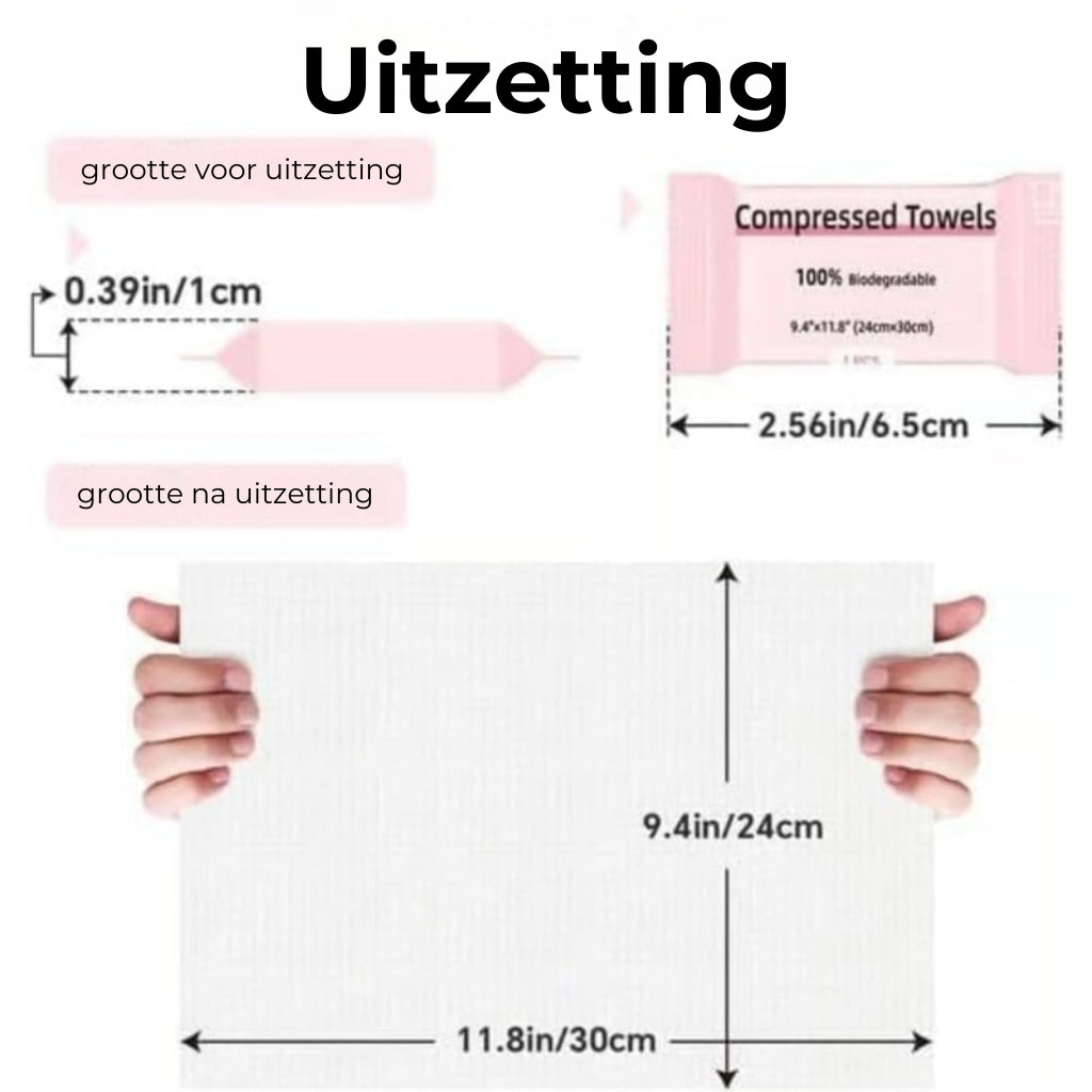 Gecomprimeerde Handdoektabletten - Compacte Reishanddoeken voor Camping & Outdoor