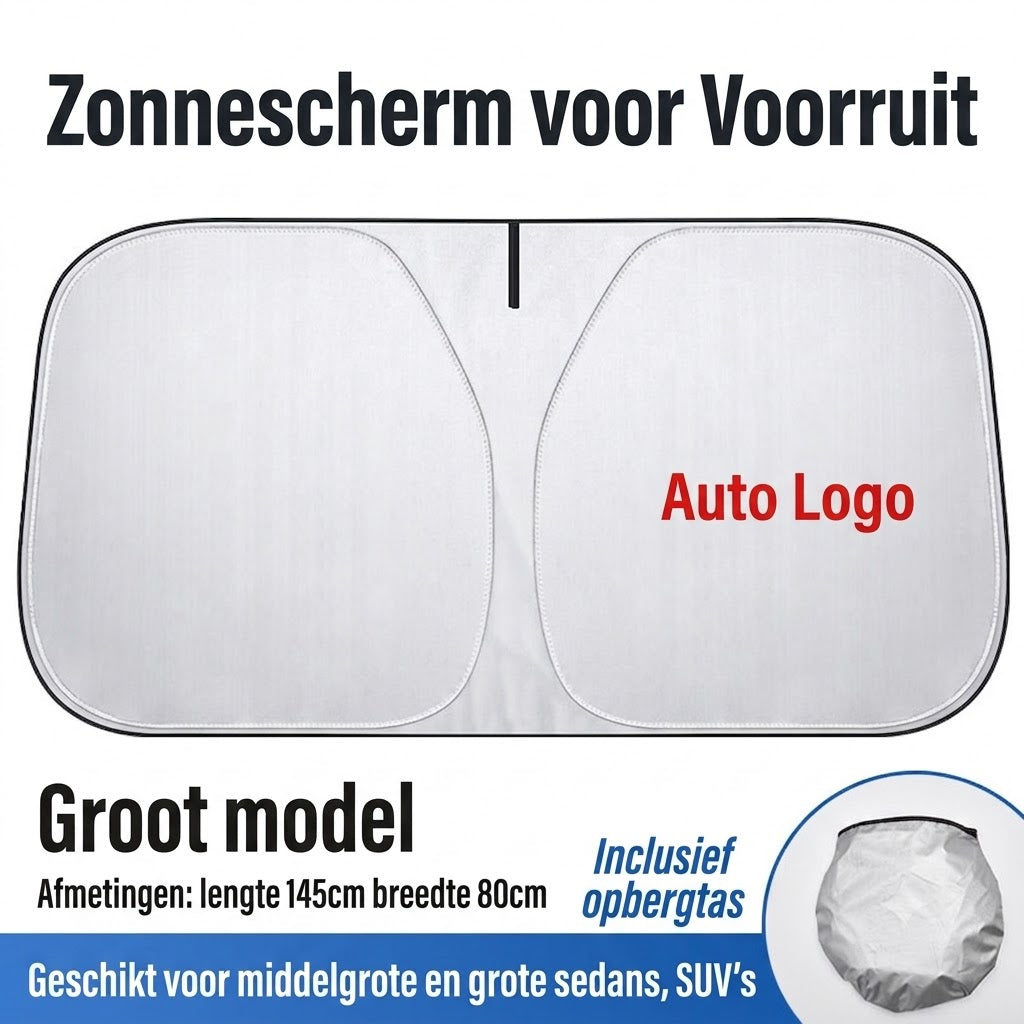 Opvouwbaar zonnescherm met auto-logo