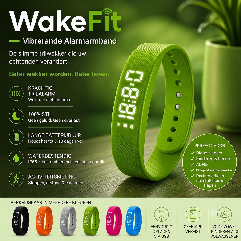 WakeFit – Vibratie Wekker Armband. Dit slimme vibratiehorloge zal je ochtenden voorgoed veranderen.