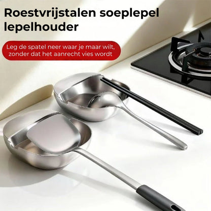 Luxe RVS Lepelhouder voor Keukenaanrecht – Hoogwaardige Pollepelhouder