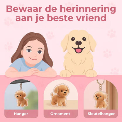 Snuzzle Gepersonaliseerde Dierenhaar Sleutelhanger - Uniek Gedenksieraad voor Hond & Kat