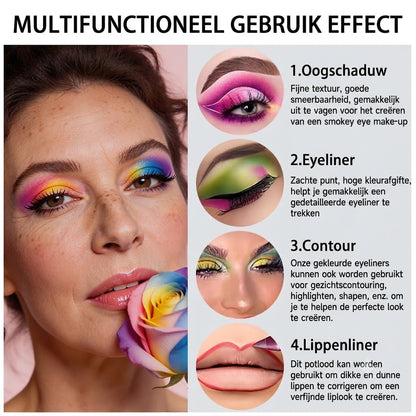 14-Delige Waterproof Gekleurde Gel Eyeliner Set 👁️🌈✏️