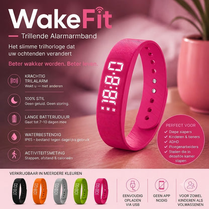 WakeFit – Vibratie Wekker Armband. Dit slimme vibratiehorloge zal je ochtenden voorgoed veranderen.
