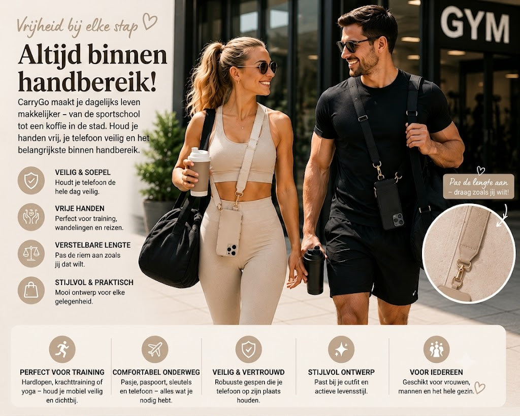 CarryGo – Telefoonarmband met Mini Portemonnee