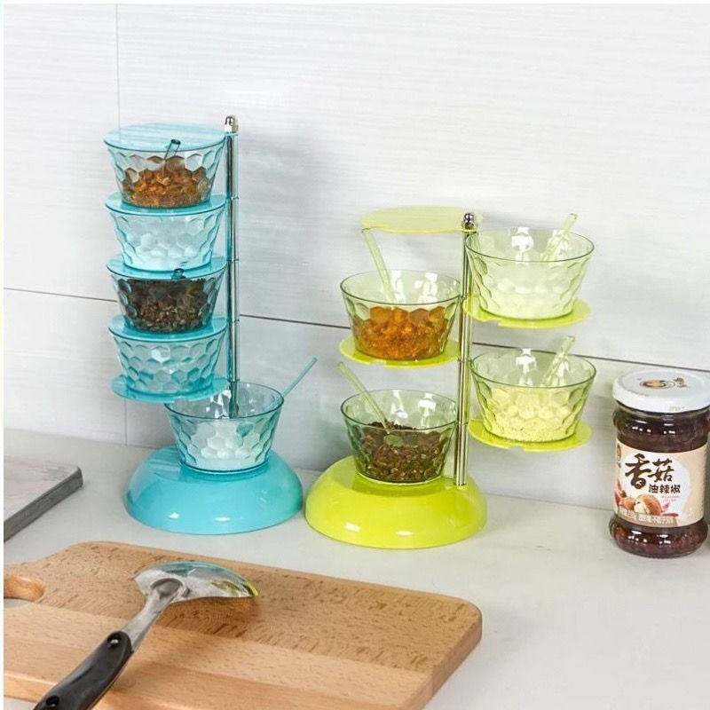 360° Draaibare Kruidenpotjes Set – Compact Kruiden-Organiser voor het Aanrecht – Inclusief Lepeltjes