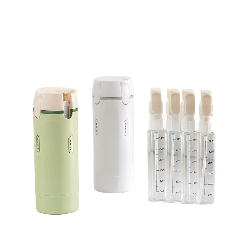 Draagbare 4-in-1 reisdispenser