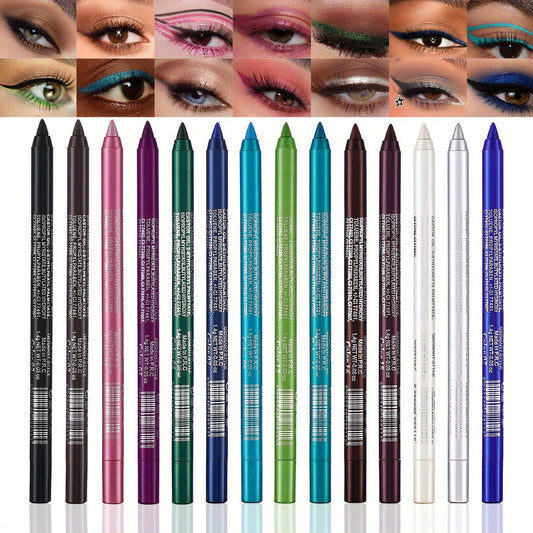 14-Delige Waterproof Gekleurde Gel Eyeliner Set 👁️🌈✏️