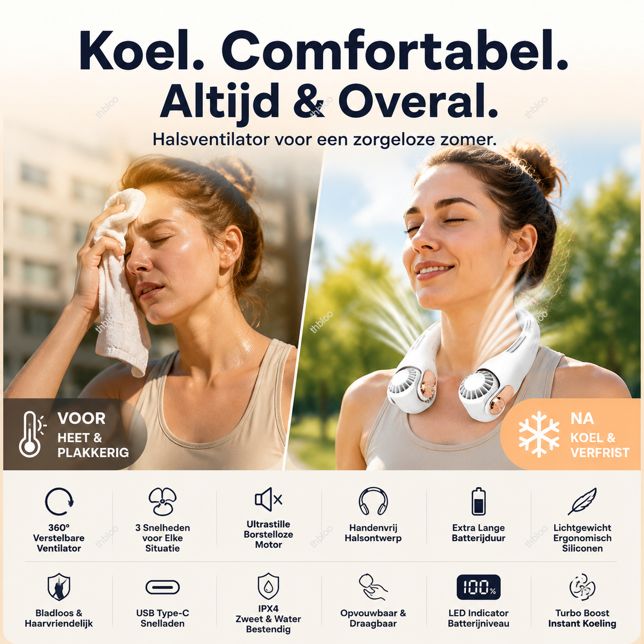 Nek Airco & Ventilator – Stille Persoonlijke Koeling voor de Zomer