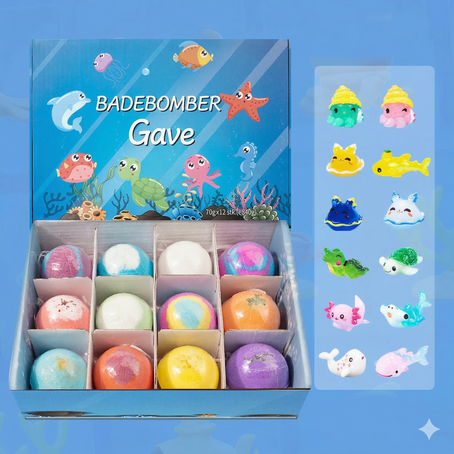 [12 Stuks] Magische Badbruisballen met Verrassing - Zeedieren Speelgoed Binnenin