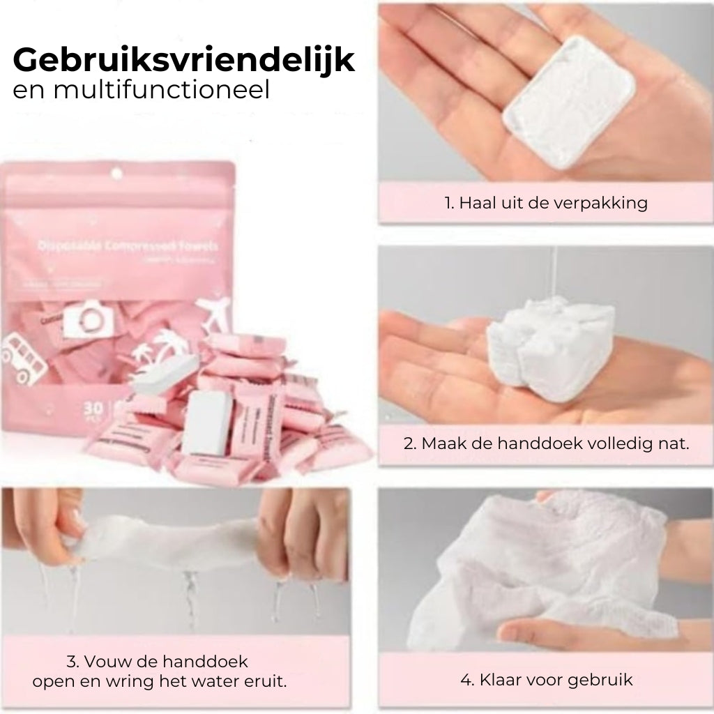 Gecomprimeerde Handdoektabletten - Compacte Reishanddoeken voor Camping & Outdoor