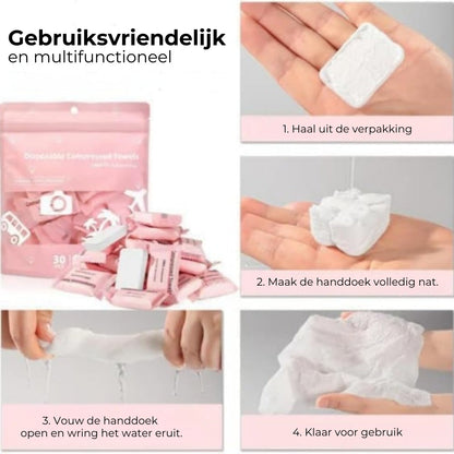 Gecomprimeerde Handdoektabletten - Compacte Reishanddoeken voor Camping & Outdoor
