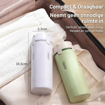 Draagbare 4-in-1 reisdispenser