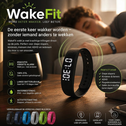 WakeFit – Vibratie Wekker Armband. Dit slimme vibratiehorloge zal je ochtenden voorgoed veranderen.