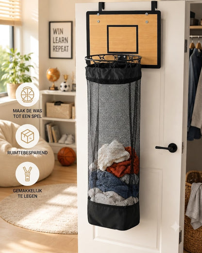 Deur-wasmand: 2-in-1 Basketbalring & Wasmand🏀