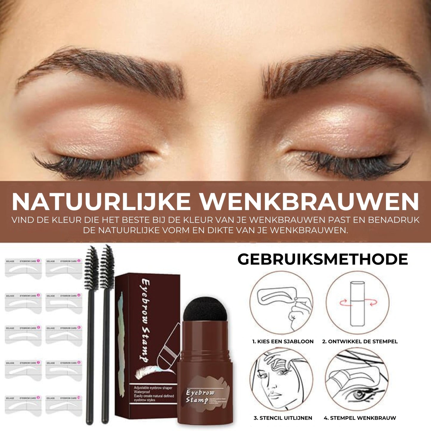 Professionele Wenkbrauw Stempel & Sjablonen Set - Voor Perfecte Symmetrie