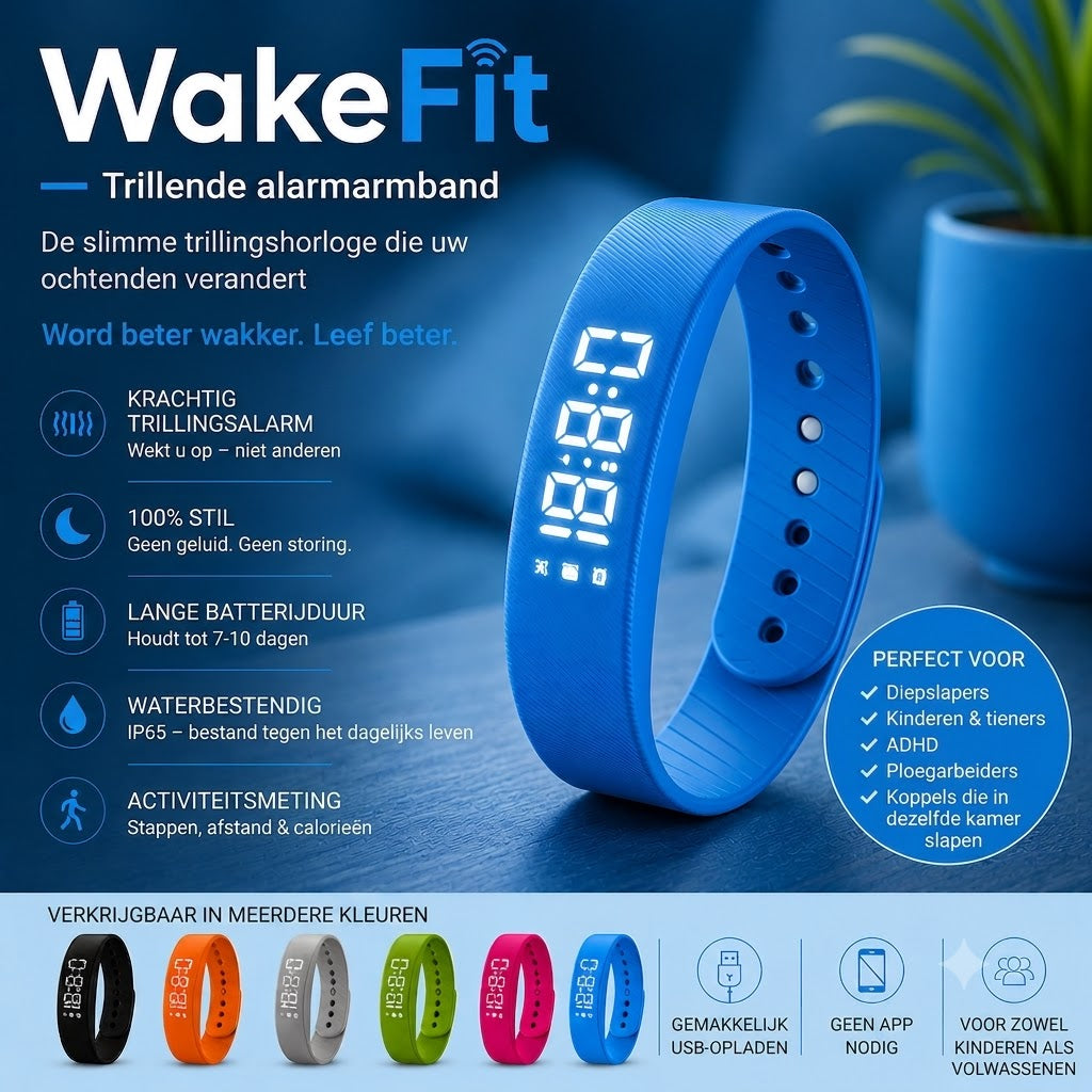 WakeFit – Vibratie Wekker Armband. Dit slimme vibratiehorloge zal je ochtenden voorgoed veranderen.