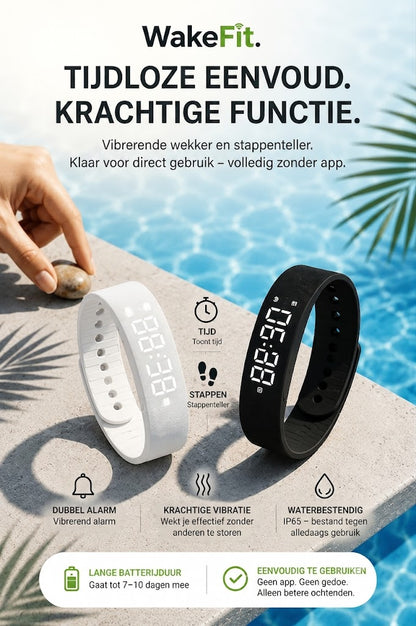 WakeFit – Vibratie Wekker Armband. Dit slimme vibratiehorloge zal je ochtenden voorgoed veranderen.