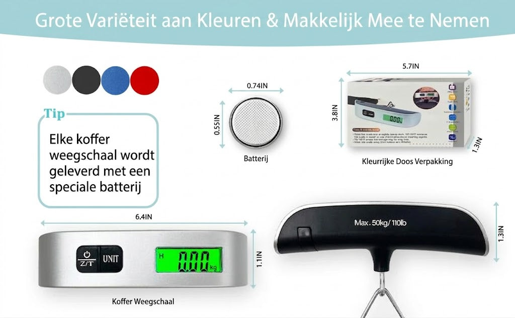 Draagbare Bagageweegschaal met LCD Display