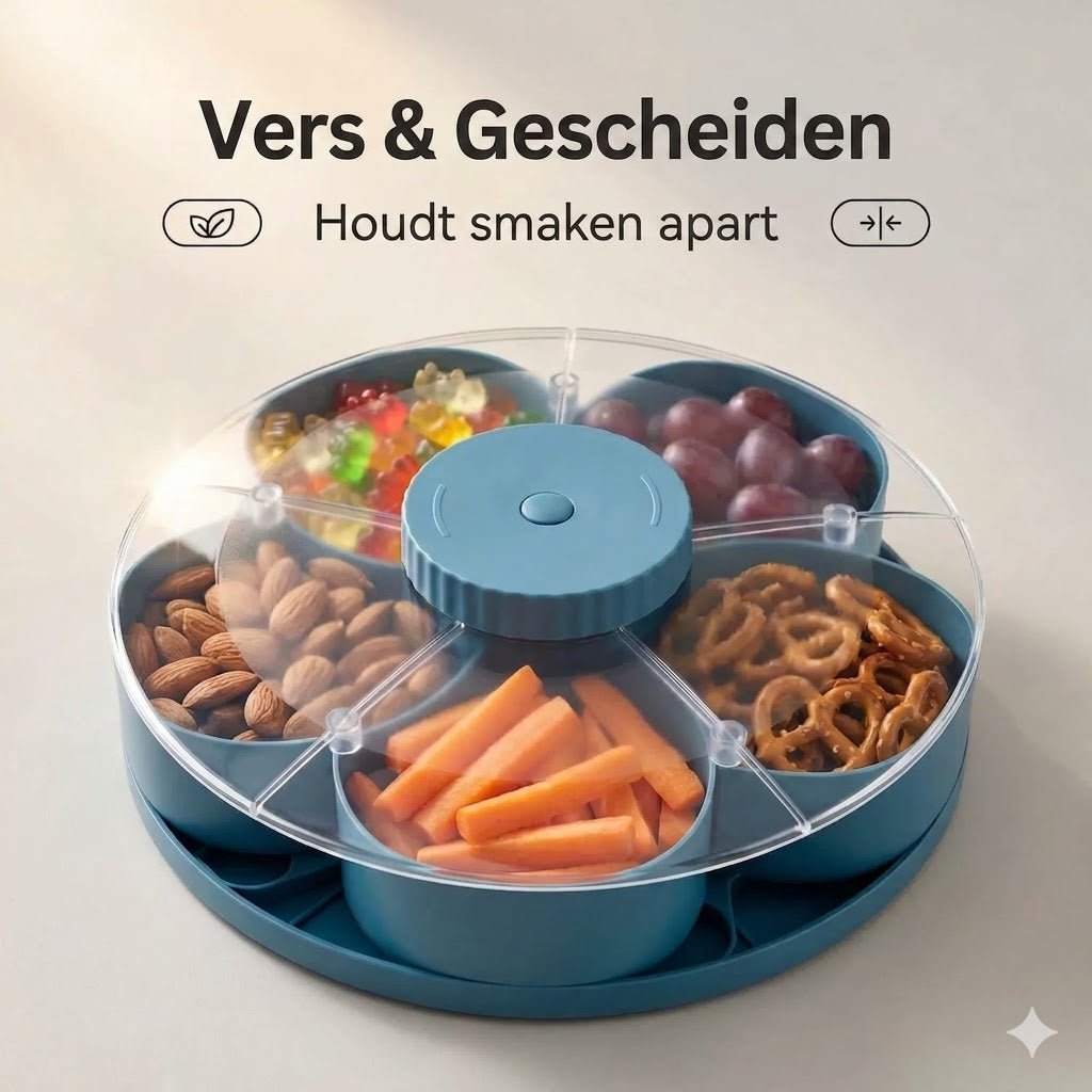 Roterende Snack Tray met Vakken