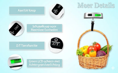 Draagbare Bagageweegschaal met LCD Display