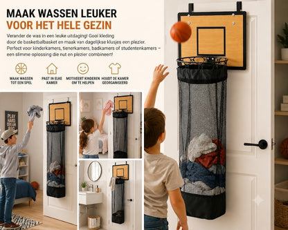 Deur-wasmand: 2-in-1 Basketbalring & Wasmand🏀