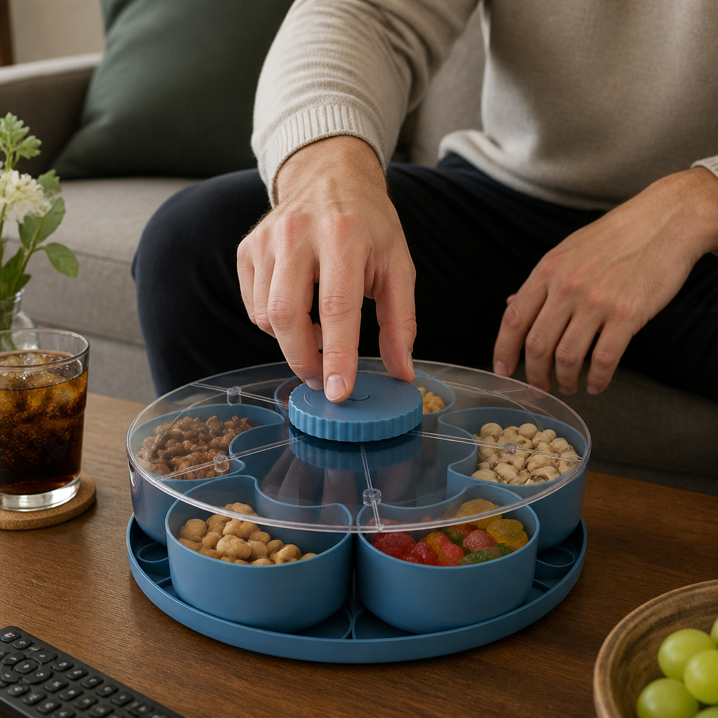 Roterende Snack Tray met Vakken