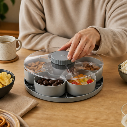 Roterende Snack Tray met Vakken