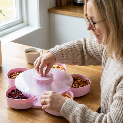 Roterende Snack Tray met Vakken