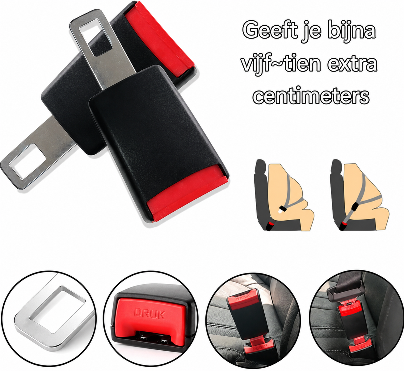 Autogordel Verlenger（1 Set 2 Stuks ）