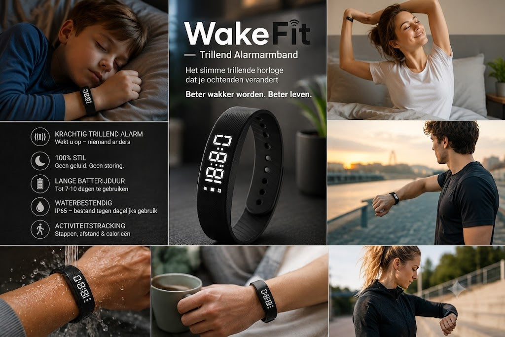 WakeFit – Vibratie Wekker Armband. Dit slimme vibratiehorloge zal je ochtenden voorgoed veranderen.