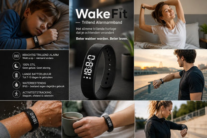 WakeFit – Vibratie Wekker Armband. Dit slimme vibratiehorloge zal je ochtenden voorgoed veranderen.