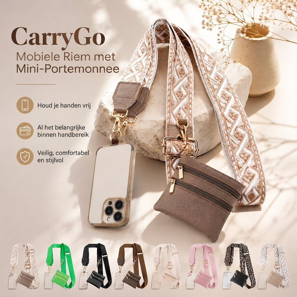 CarryGo – Telefoonarmband met Mini Portemonnee