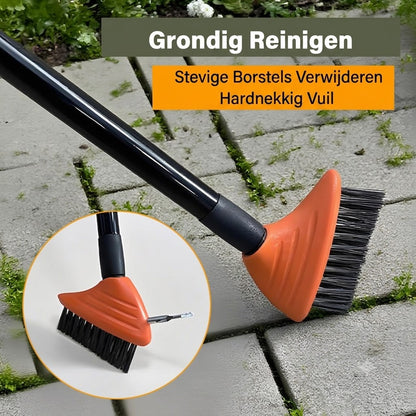 🧹 Voegenborstel Set voor Tegels - 3-in-1 Tuingereedschap voor Terras en Oprit
