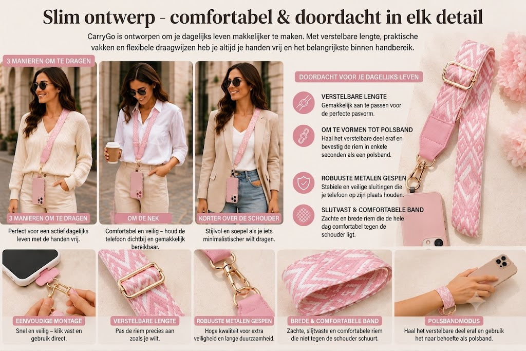CarryGo – Telefoonarmband met Mini Portemonnee