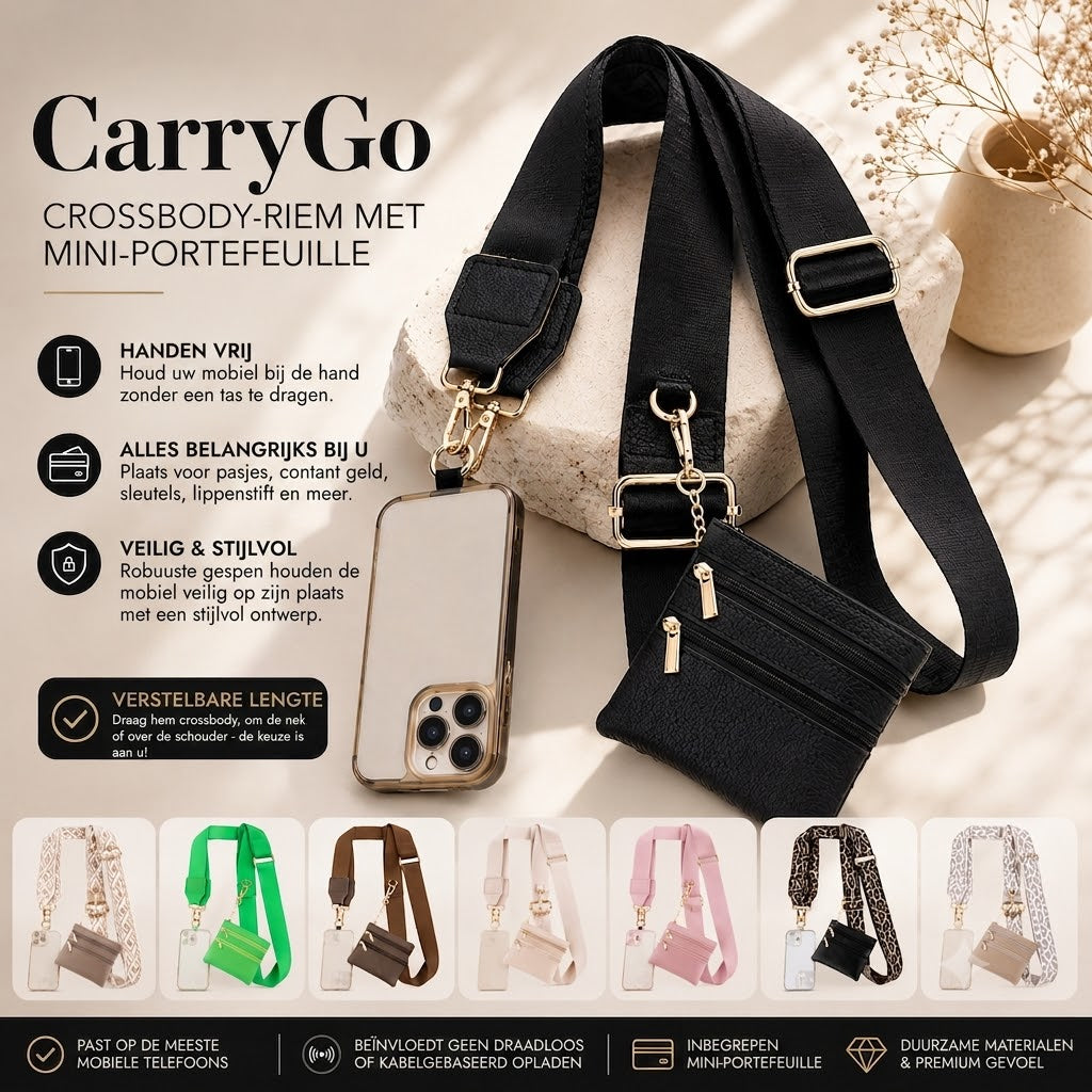 CarryGo – Telefoonarmband met Mini Portemonnee