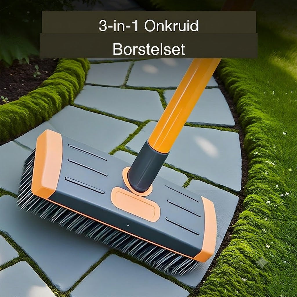 🧹 Voegenborstel Set voor Tegels - 3-in-1 Tuingereedschap voor Terras en Oprit