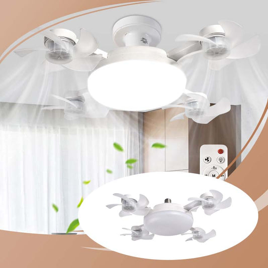 Nieuwe E27 Plafondventilator met Licht – 2-in-1 Stille LED Ventilatorlamp
