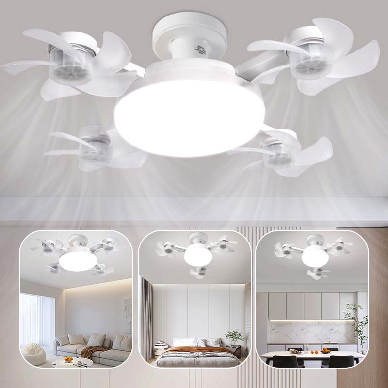 Nieuwe E27 Plafondventilator met Licht – 2-in-1 Stille LED Ventilatorlamp
