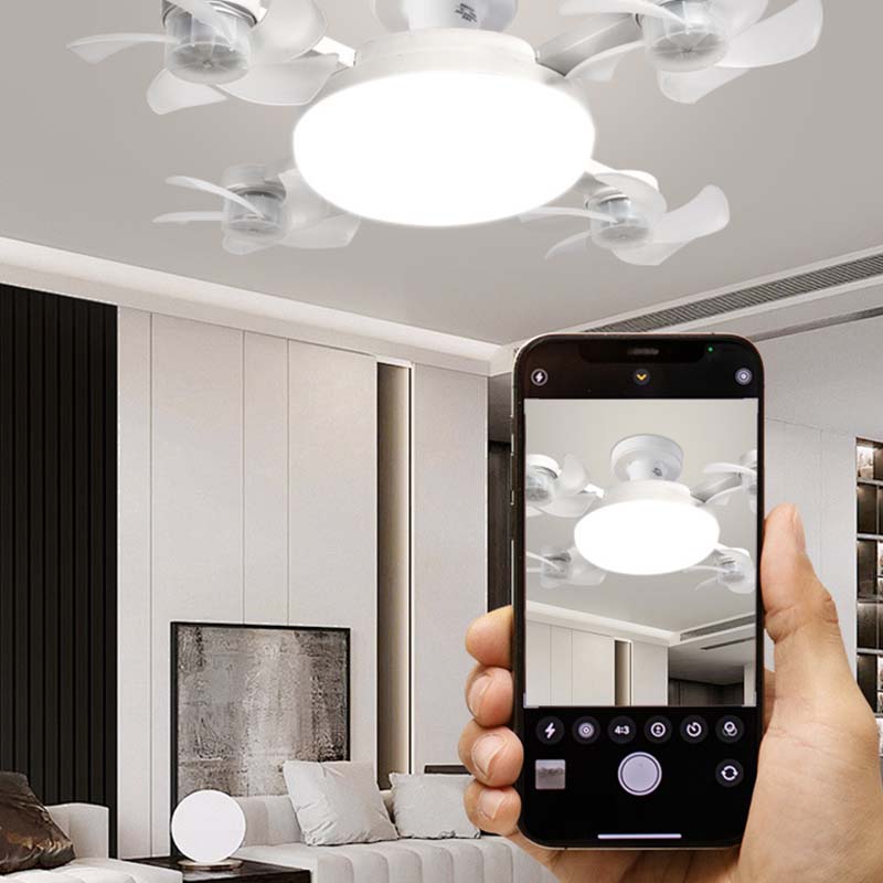 Nieuwe E27 Plafondventilator met Licht – 2-in-1 Stille LED Ventilatorlamp